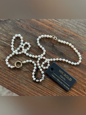 Petite Pearl and 14K Necklace